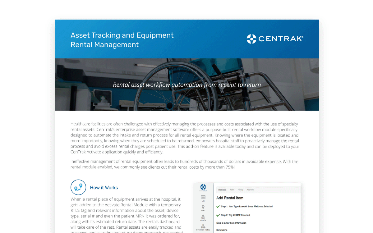 Asset Rental Management Card