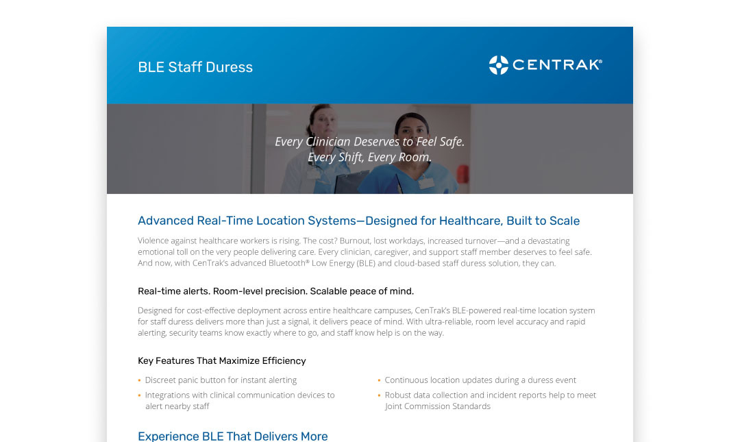 BLE Staff Duress Brochure Card