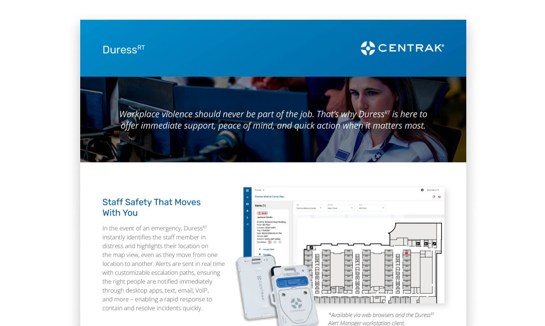 Duress RT Software Brochure Card
